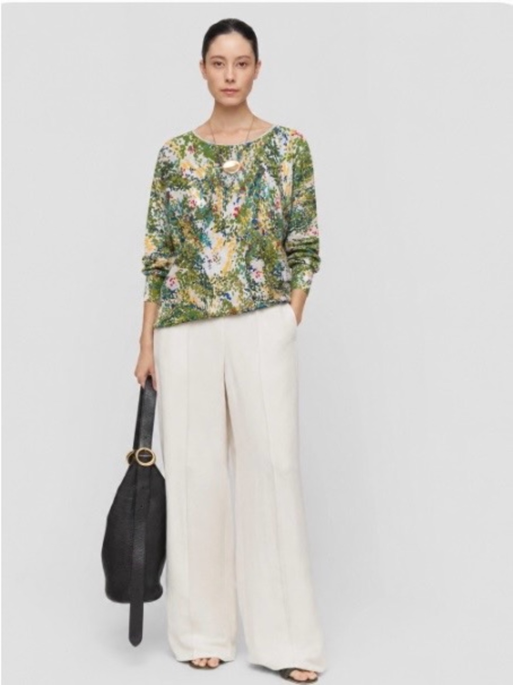 NWT Joseph A Knit Abstract Print Top Size M